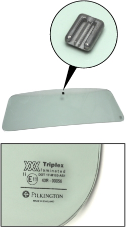 フロントガラス-TRIPLEX製 GREEN TINT(CMB100920)ルームミラー取り付け金…