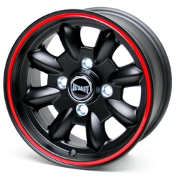 ULTRALITE WHEEL 5.5J-12 Black+Red stripe　(センターキャッ…