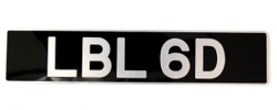 英国　ナンバープレート　LBL6D　(スチール製/ブラック)