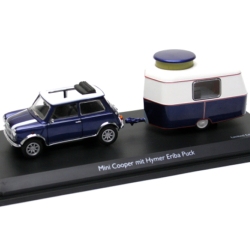 SCHUCO Mini Cooper mit Hymer Eriba Puck 1/43　ブルー